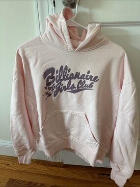 Billionaire Girls Club Pink Hooded Sweatshirt M